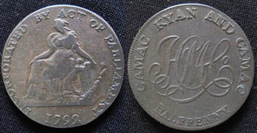 Ireland Dublin Halfpenny Token 1792